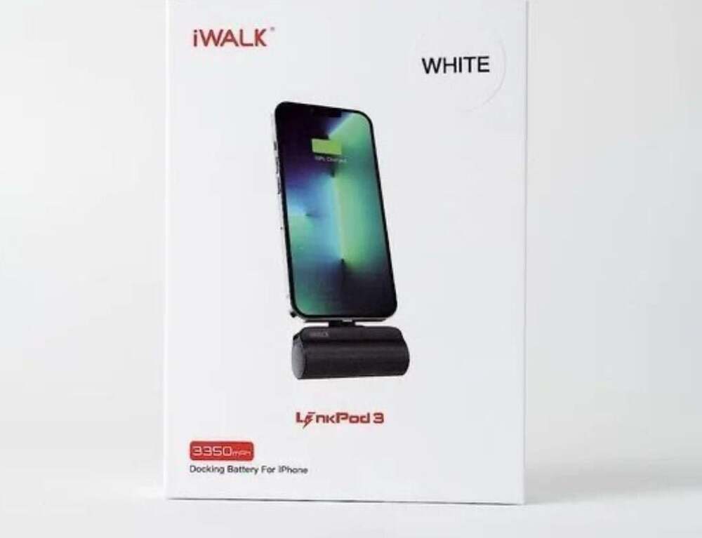 iWALK LinkPod 4500mAh USB-C Portable Battery Charger for iPhone (White)